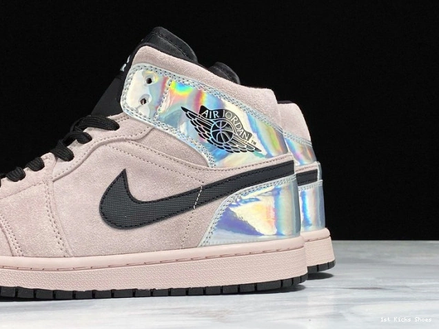 1st Kicks BQ6472-602 (W) Air Powder Jordan 1 Dirty Mid Iridescent 0808